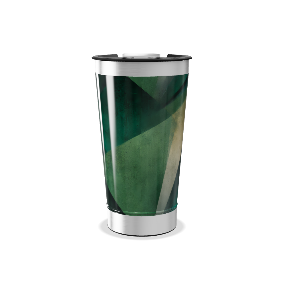 Copo Térmico - Verde com Estampa Geométrica