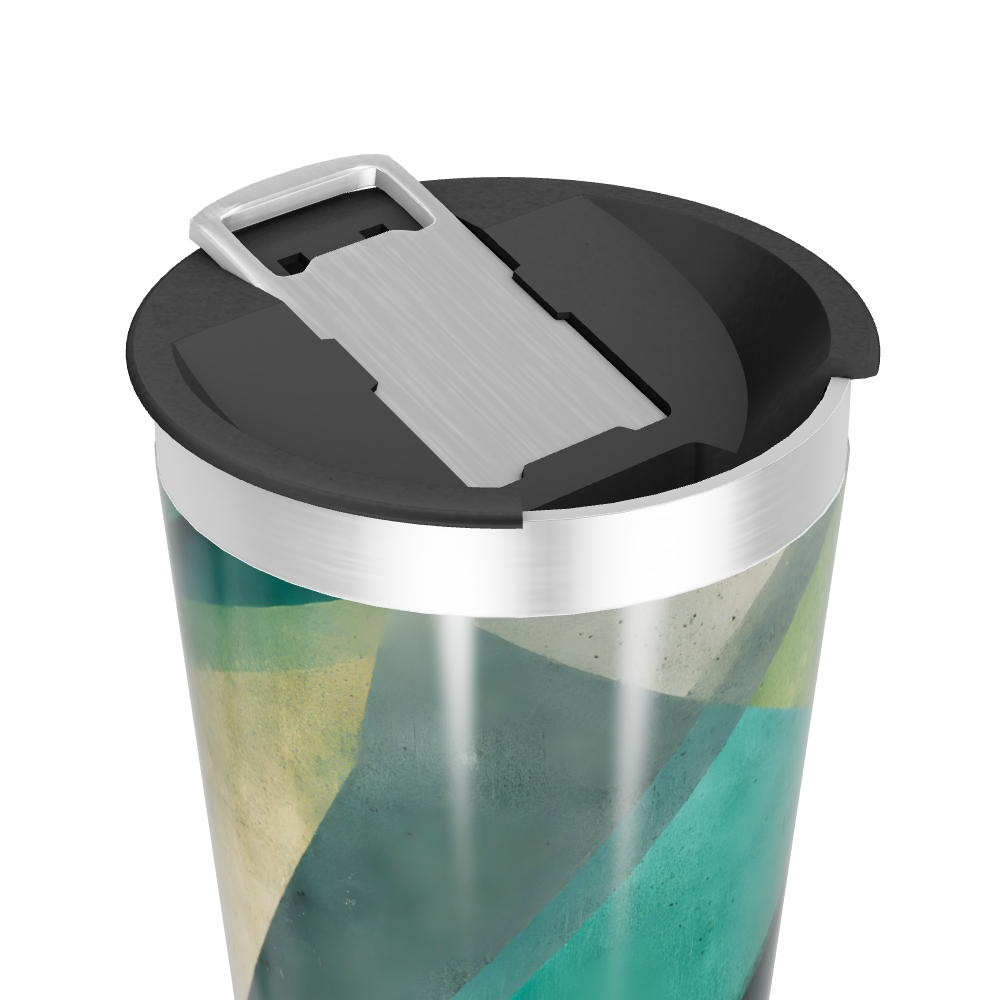 Copo Térmico - Verde com Estampa Geométrica