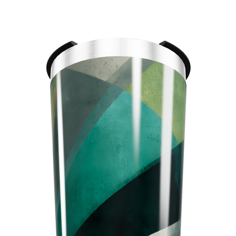 Copo Térmico - Verde com Estampa Geométrica