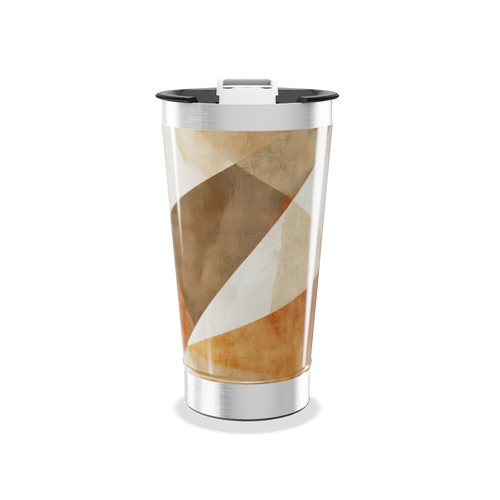 Copo Térmico - Geométrico Marrom e Bege