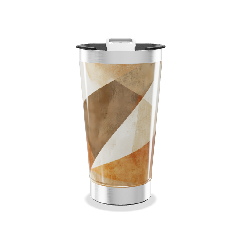 Copo Térmico - Geométrico Marrom e Bege