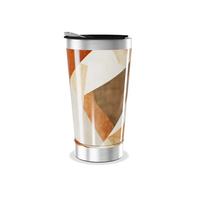 Copo Térmico - Geométrico Marrom e Bege