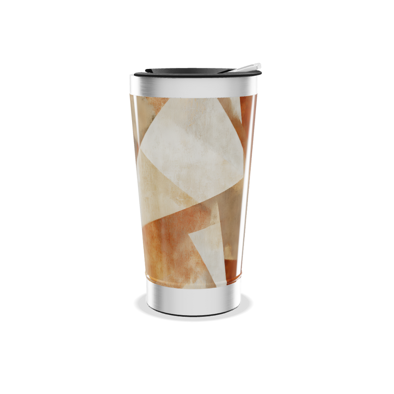 Copo Térmico - Geométrico Marrom e Bege