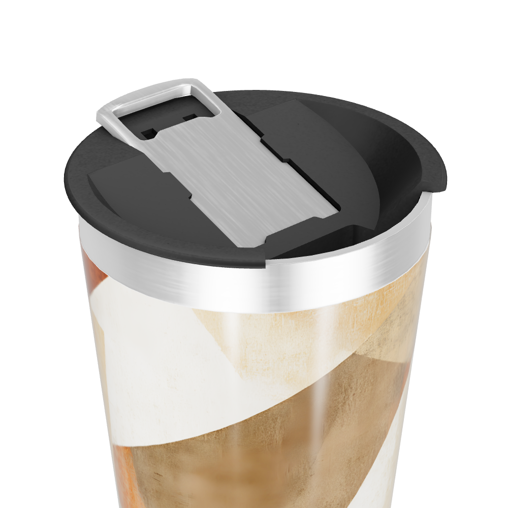 Copo Térmico - Geométrico Marrom e Bege