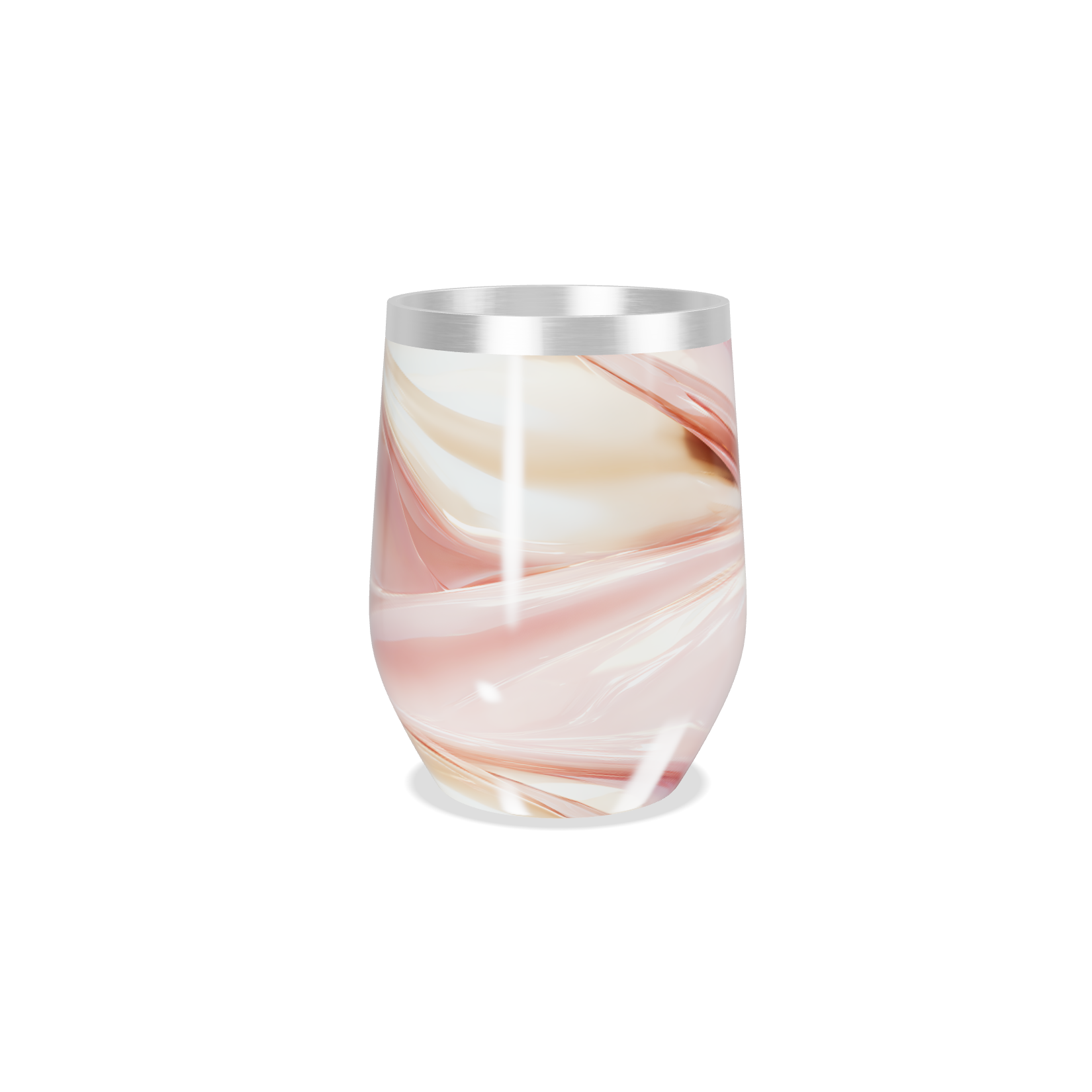 Copo Térmico Slim - Mármore Rosa Aço Inox