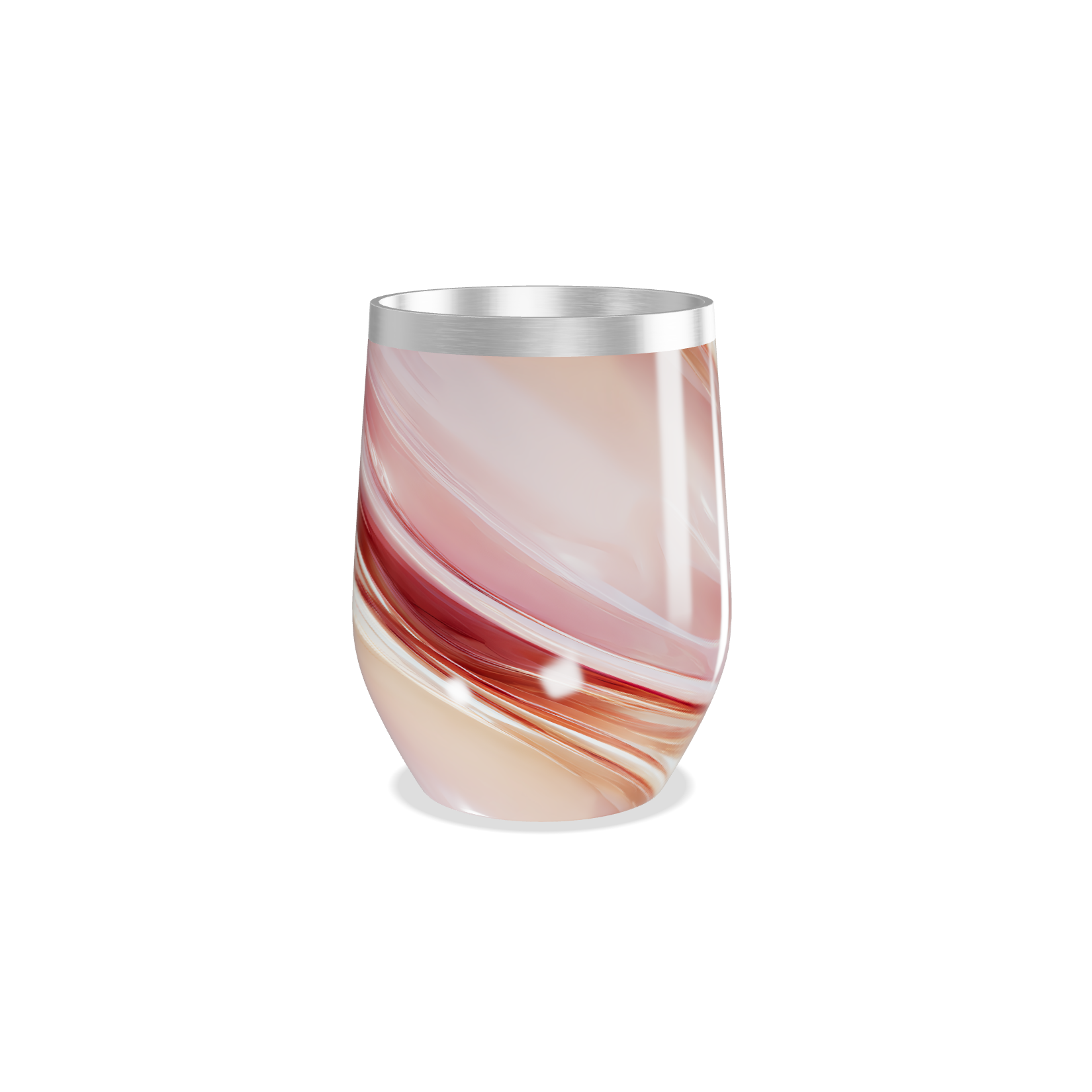 Copo Térmico Slim - Mármore Rosa Aço Inox