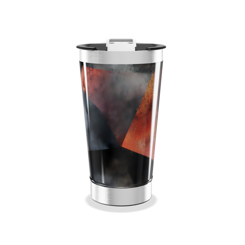 Copo Térmico - Geométrico Preto e Laranja
