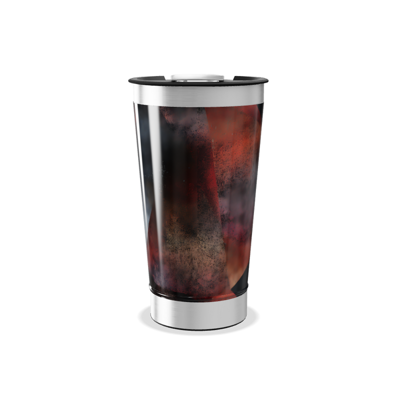 Copo Térmico - Geométrico Preto e Laranja