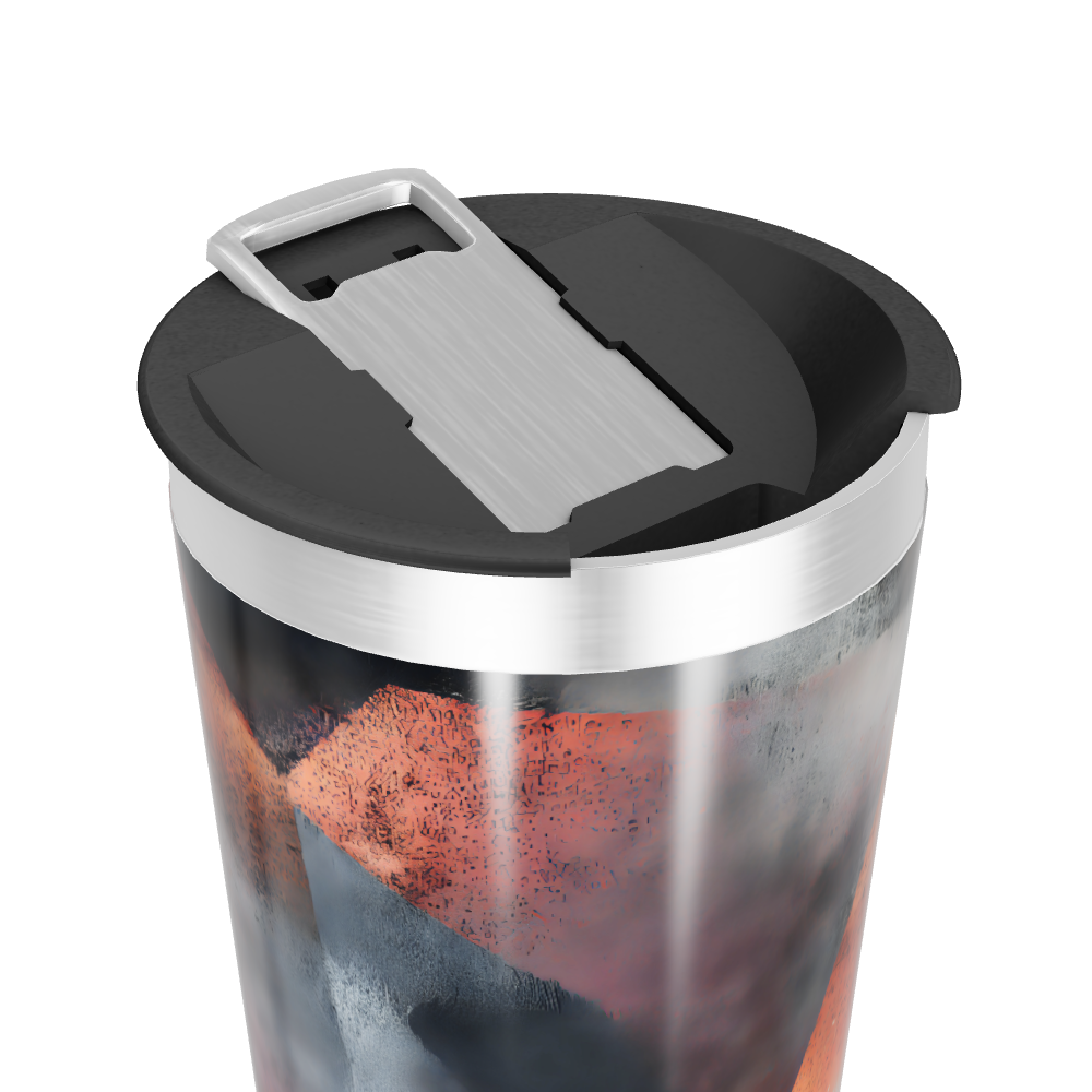 Copo Térmico - Geométrico Preto e Laranja