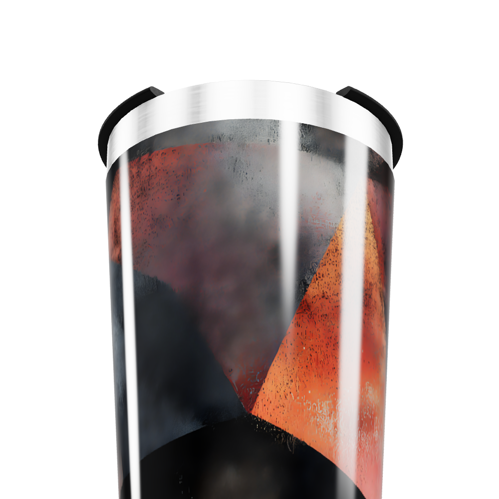 Copo Térmico - Geométrico Preto e Laranja