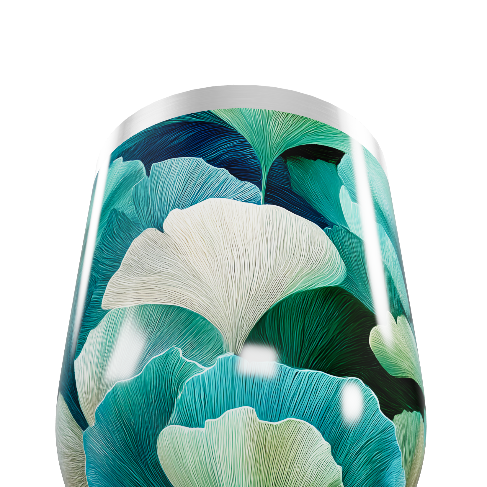 Copo Térmico Slim - Floral Azul Aço Inox