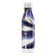 Garrafa Inox - Azul com Design Ondulado