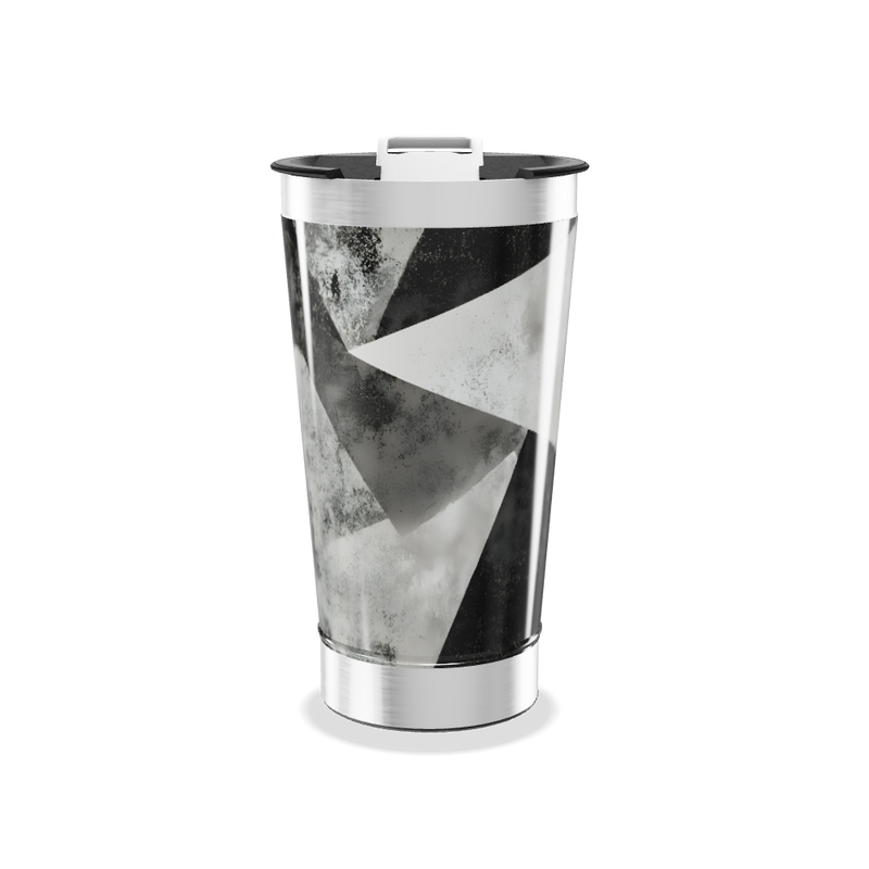 Copo Térmico - Estampa Geométrica Preto e Branco