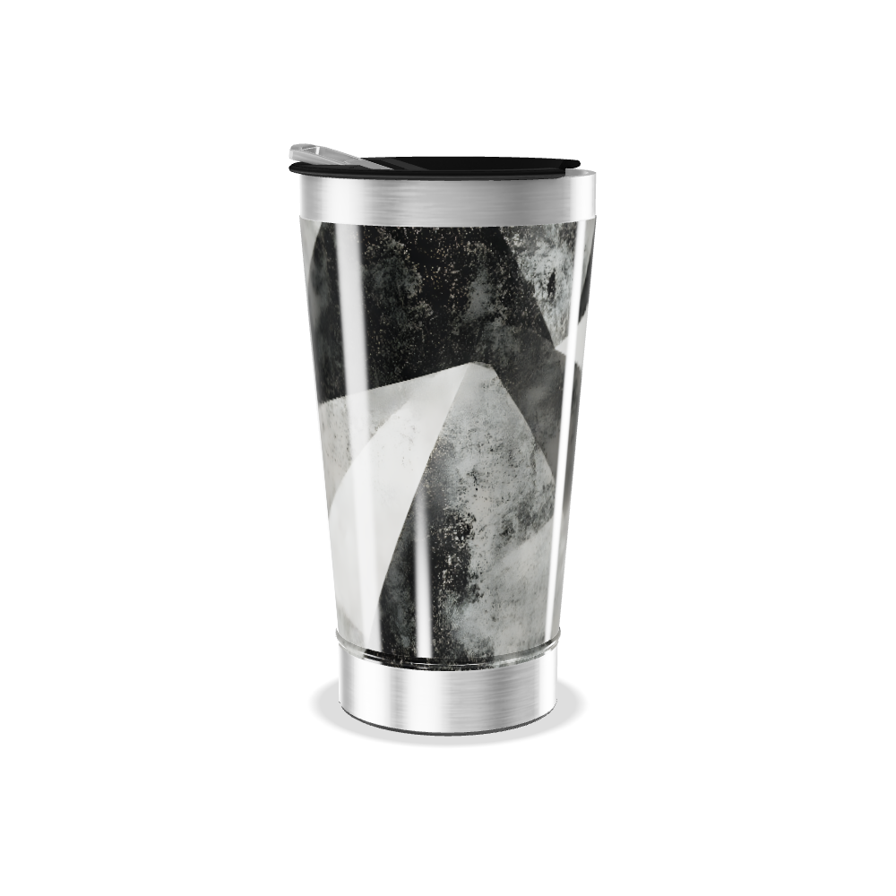 Copo Térmico - Estampa Geométrica Preto e Branco