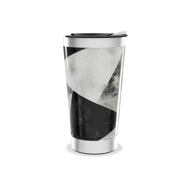 Copo Térmico - Estampa Geométrica Preto e Branco