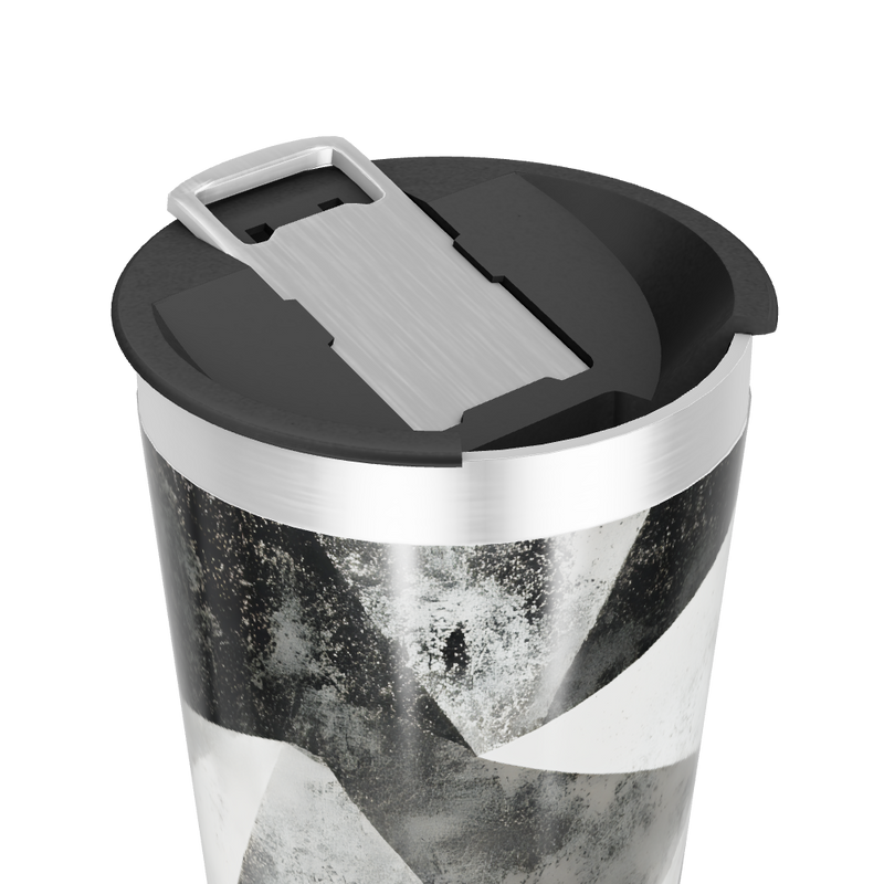 Copo Térmico - Estampa Geométrica Preto e Branco