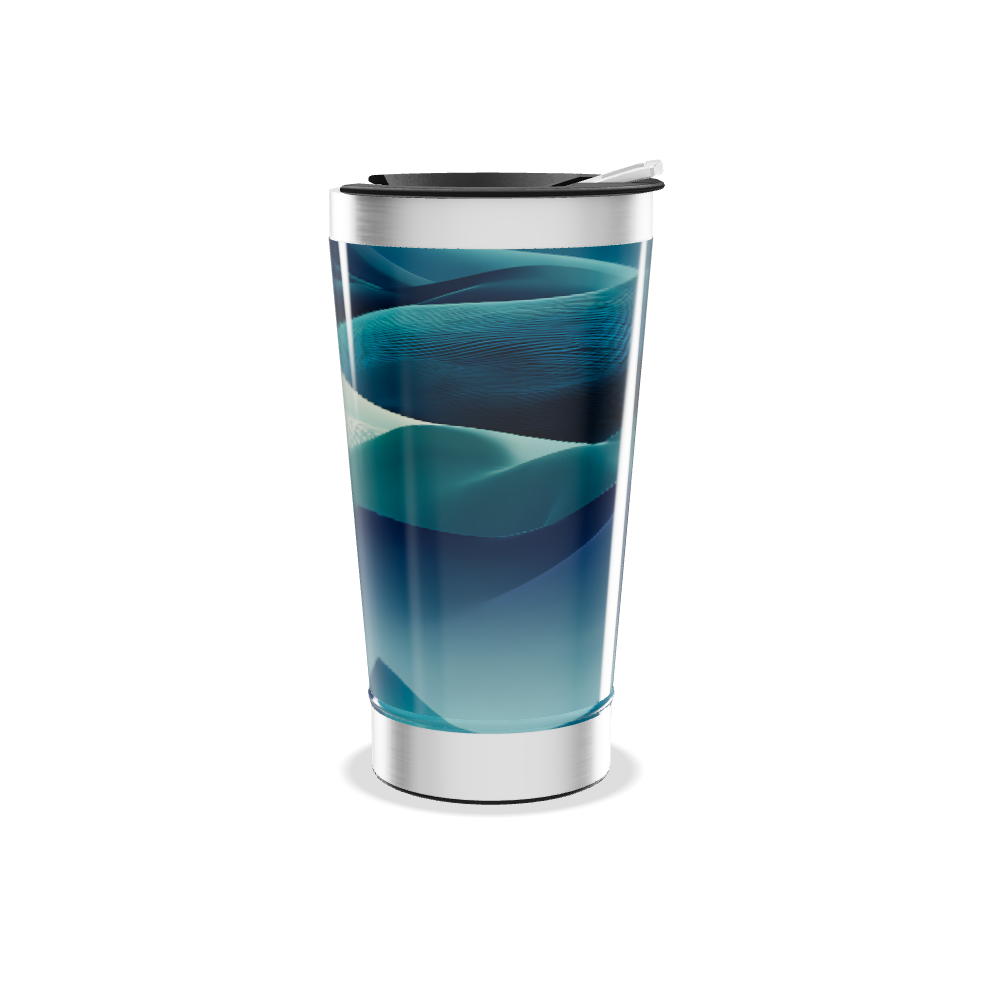 Copo Térmico - Azul com Ondas