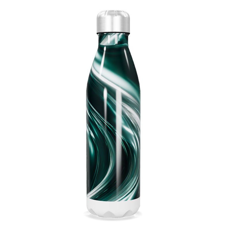 Garrafa Inox - Verde com Estampa Fluida