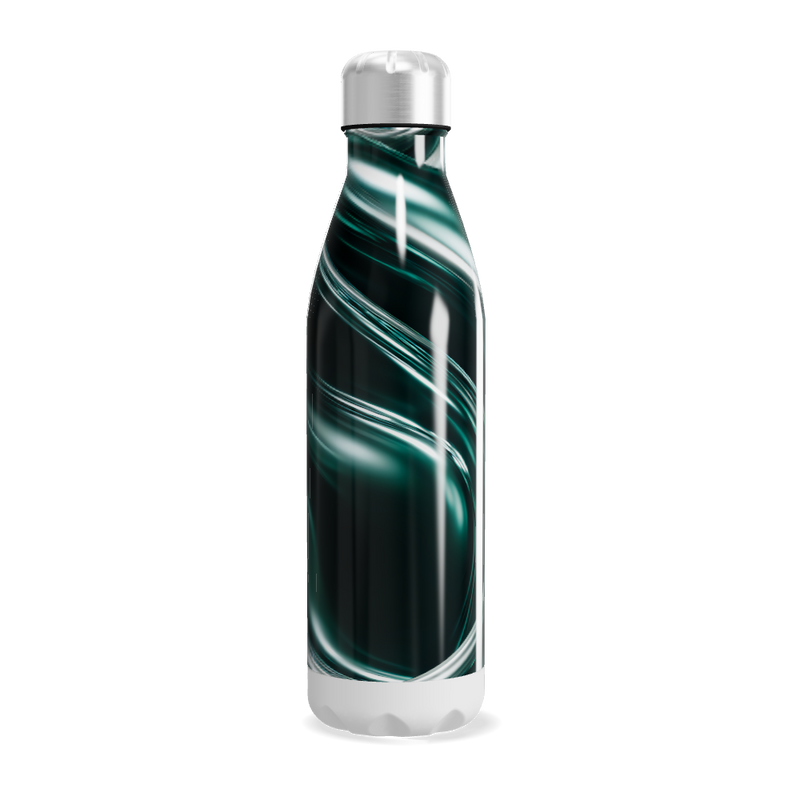 Garrafa Inox - Verde com Estampa Fluida