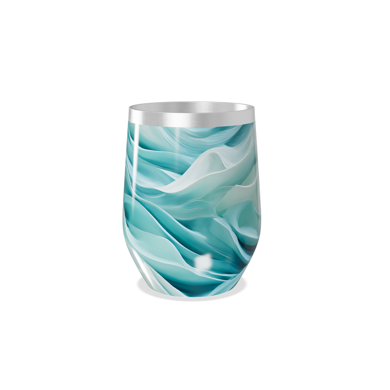 Copo Térmico Slim - Azul Turquesa Abstrato