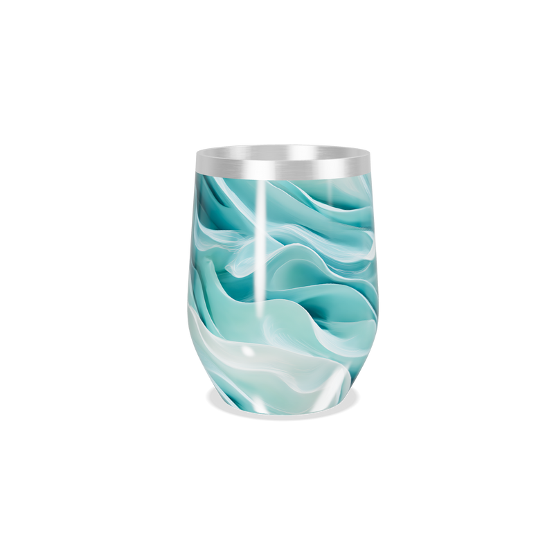 Copo Térmico Slim - Azul Turquesa Abstrato