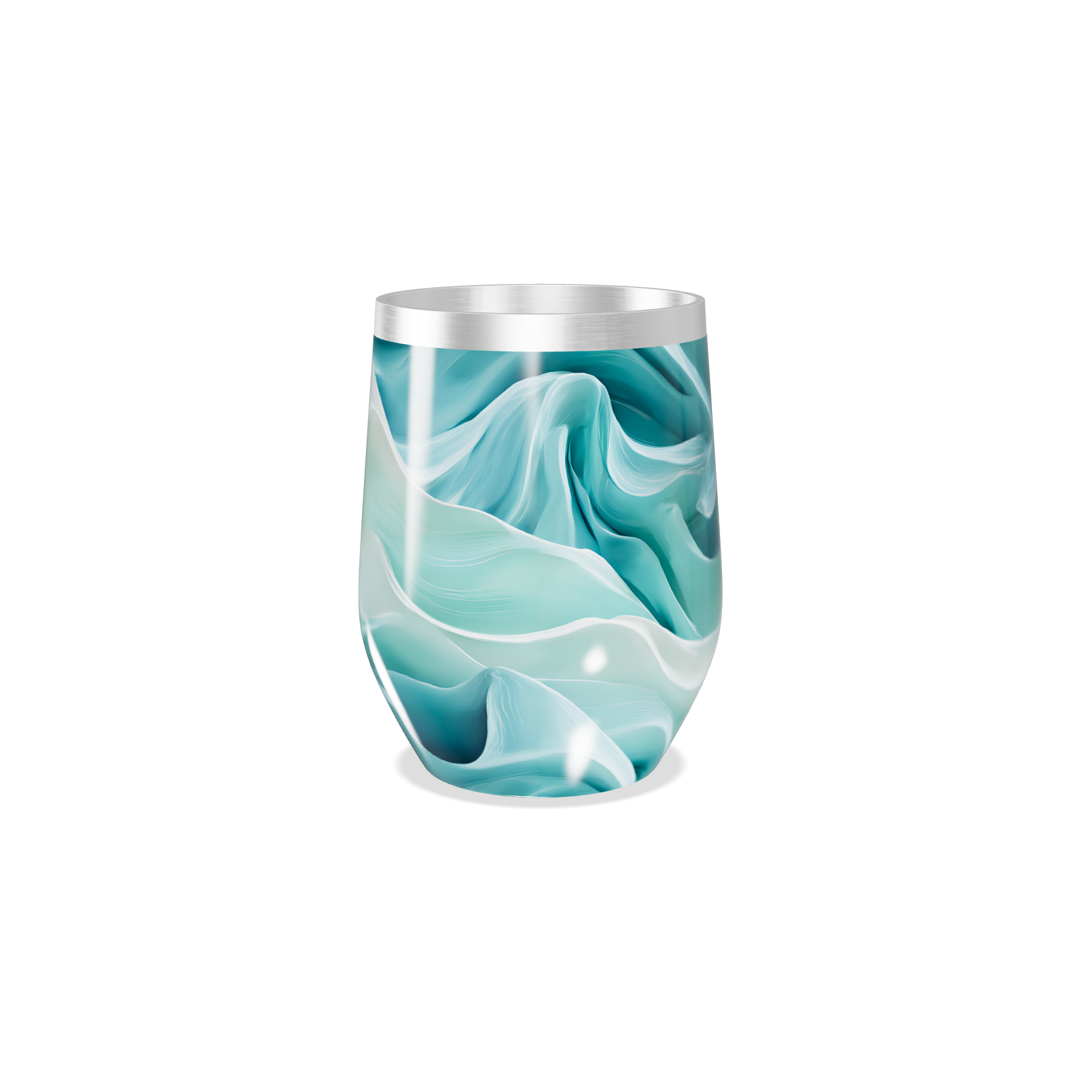 Copo Térmico Slim - Azul Turquesa Abstrato