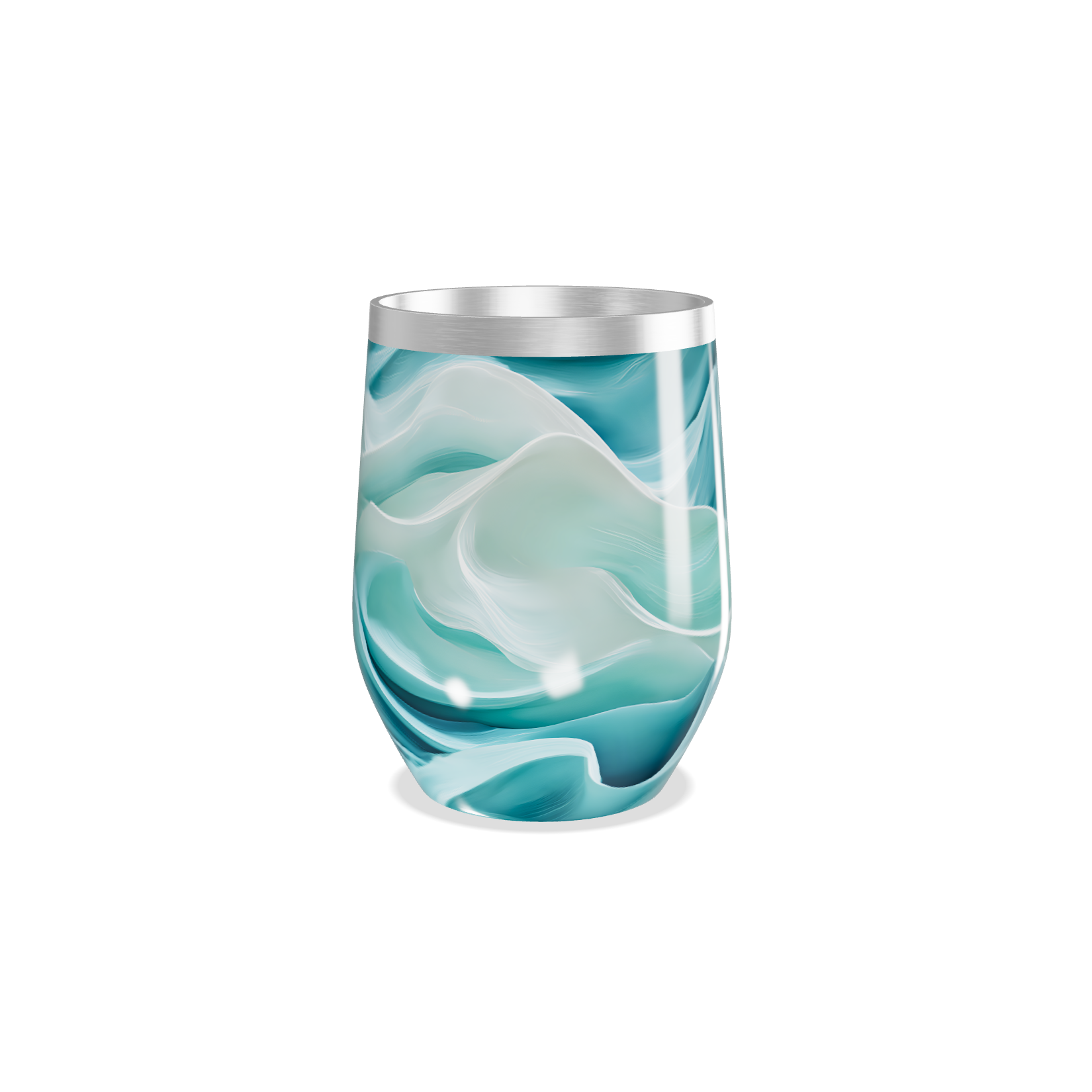 Copo Térmico Slim - Azul Turquesa Abstrato