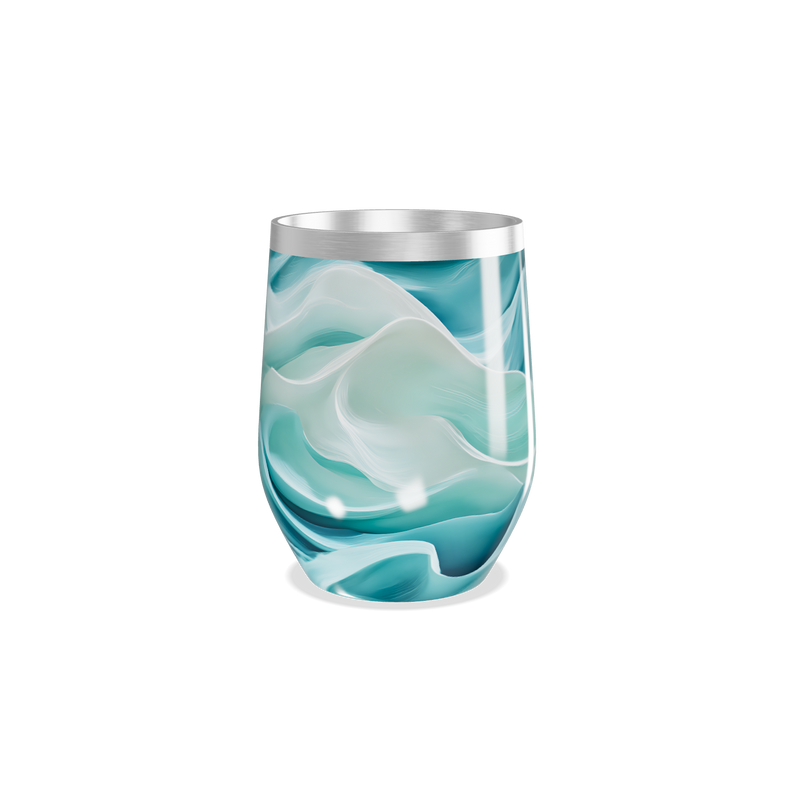 Copo Térmico Slim - Azul Turquesa Abstrato