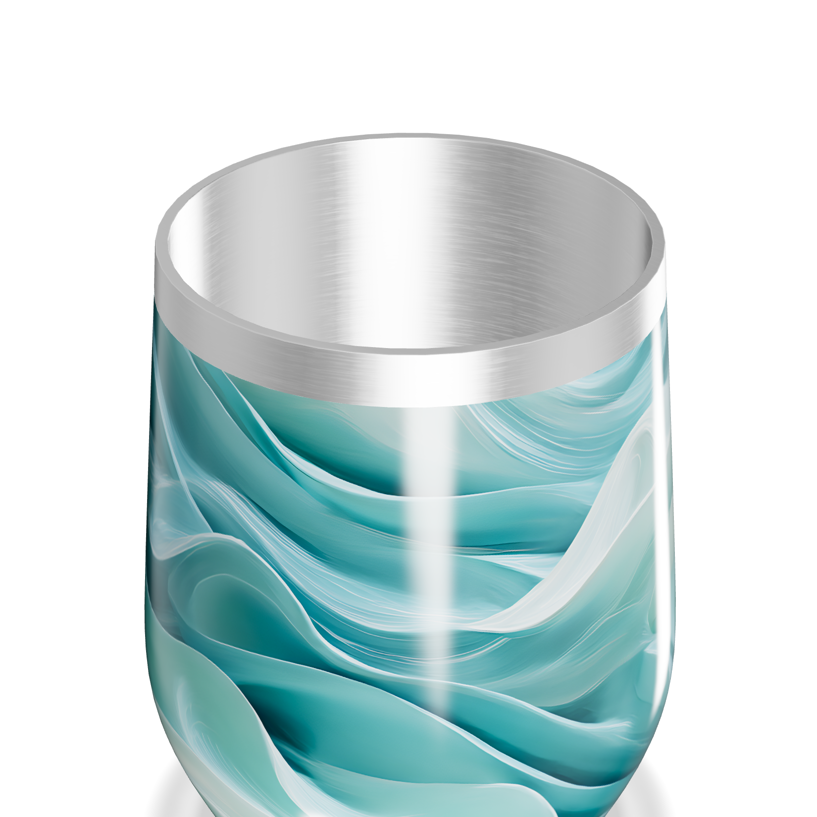 Copo Térmico Slim - Azul Turquesa Abstrato