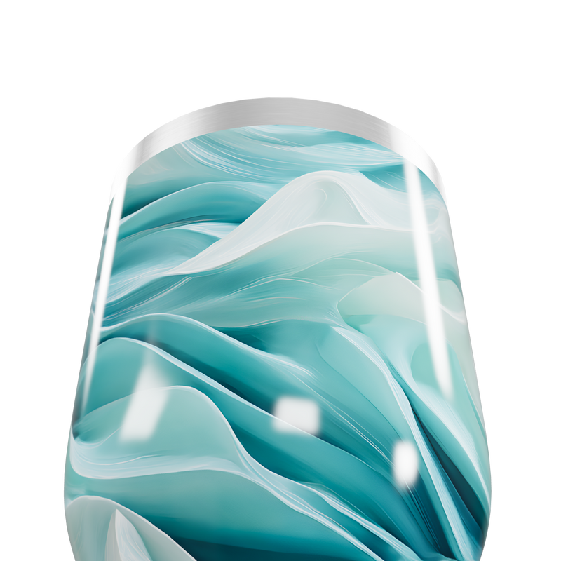 Copo Térmico Slim - Azul Turquesa Abstrato