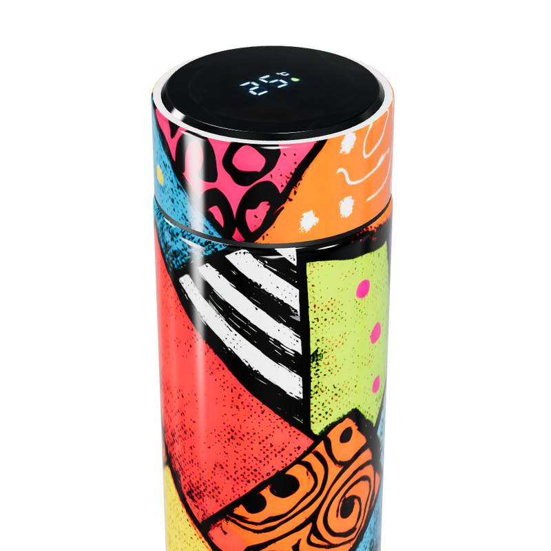 Garrafa Térmica Touch - Colorida com Estampa Artística