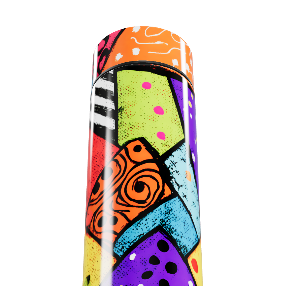 Garrafa Térmica Touch - Colorida com Estampa Artística
