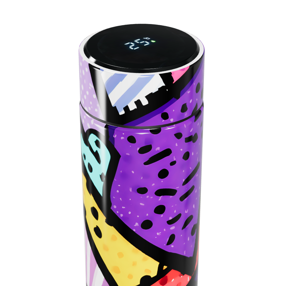 Garrafa Térmica Touch - Colorida com Estampa Artística