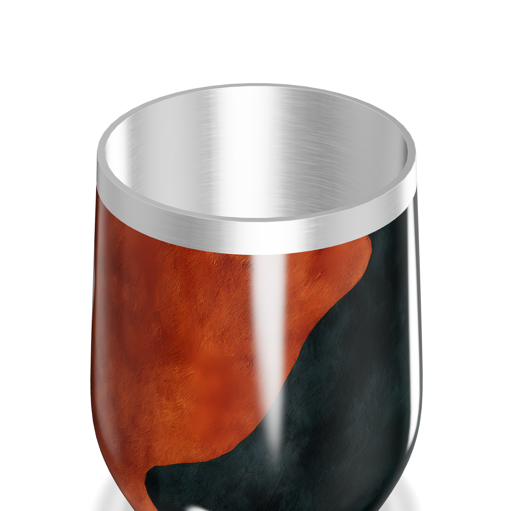 Copo Térmico Slim - Preto e Laranja Marmorizado