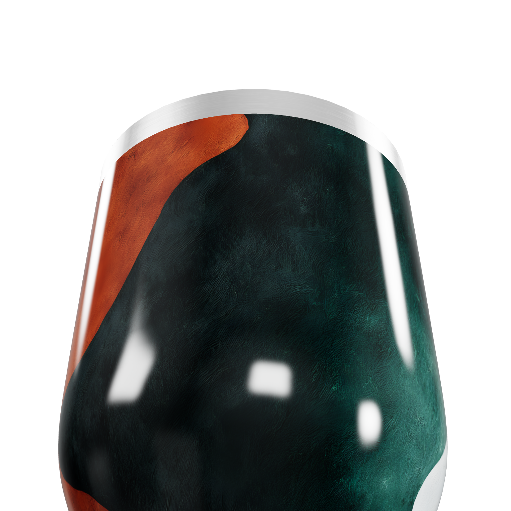 Copo Térmico Slim - Preto e Laranja Marmorizado