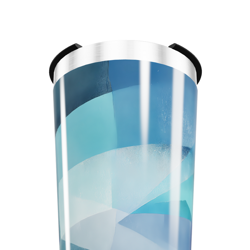 Copo Térmico - Azul Geométrico Aço Inox