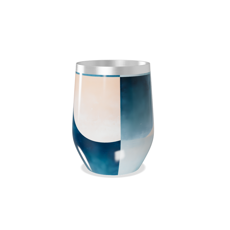 Copo Térmico Slim - Azul e Bege Geométrico