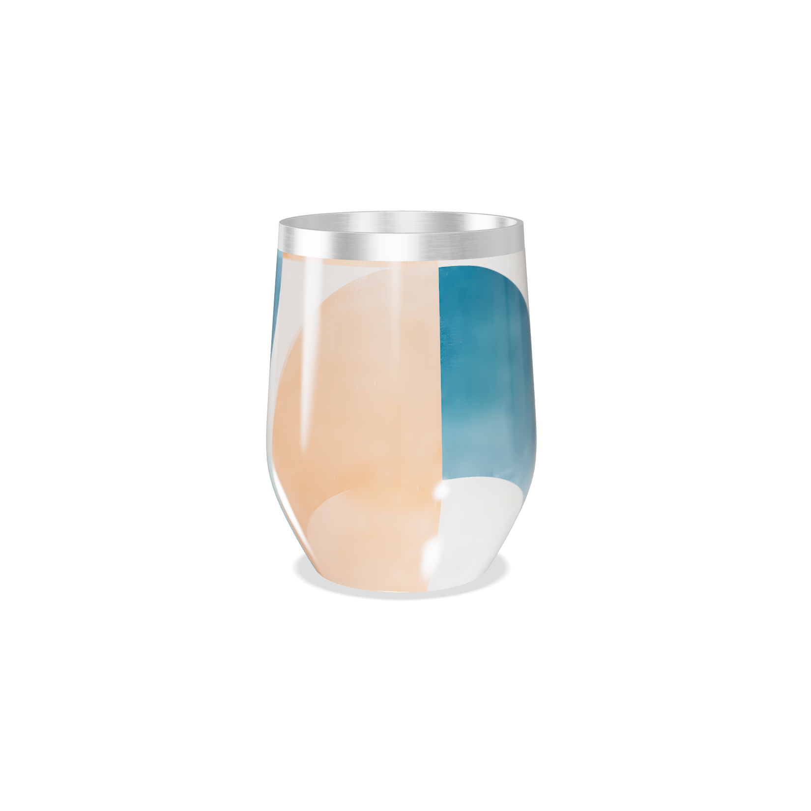 Copo Térmico Slim - Azul e Bege Geométrico