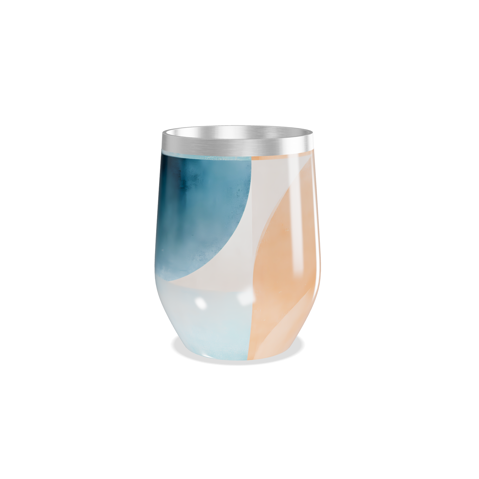 Copo Térmico Slim - Azul e Bege Geométrico