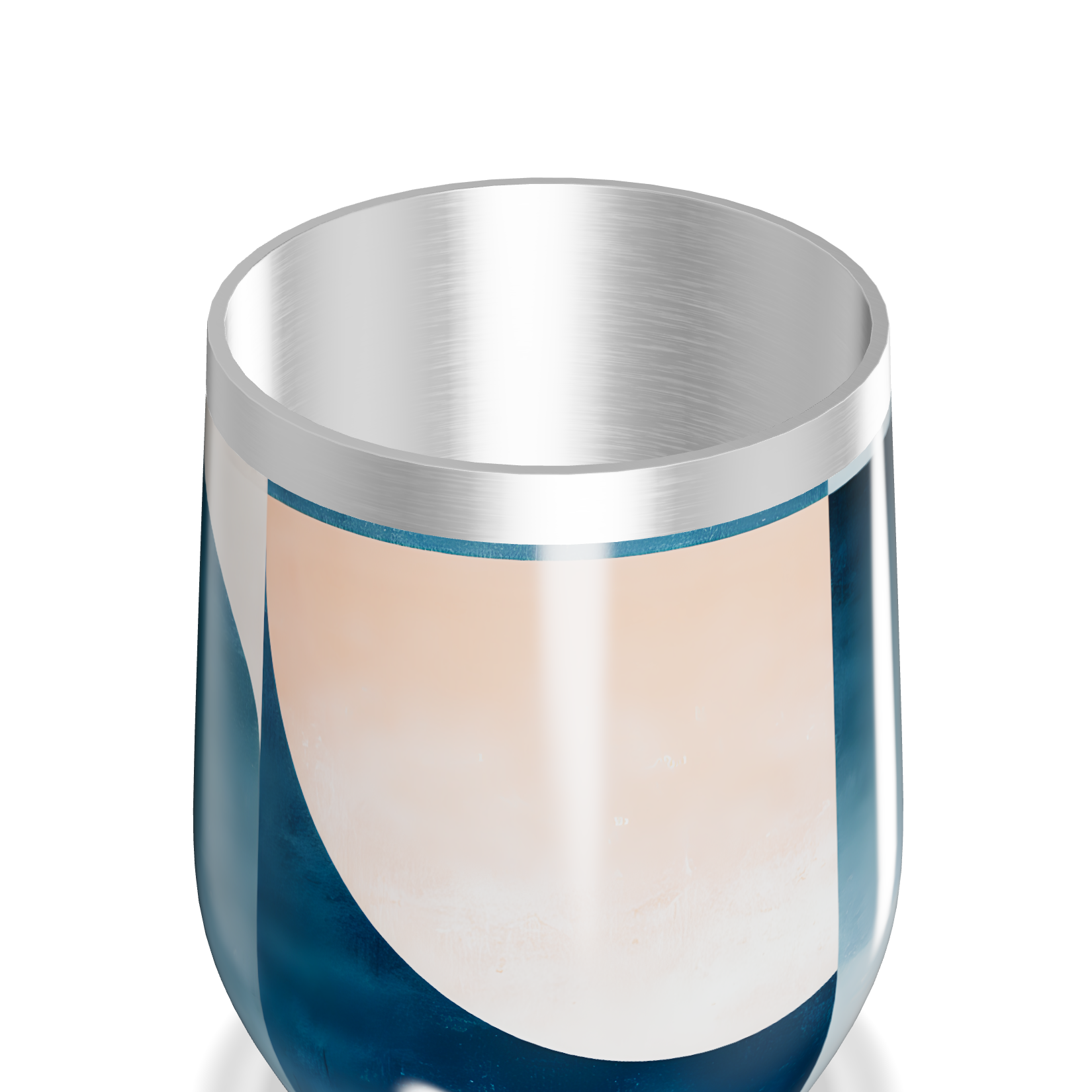 Copo Térmico Slim - Azul e Bege Geométrico