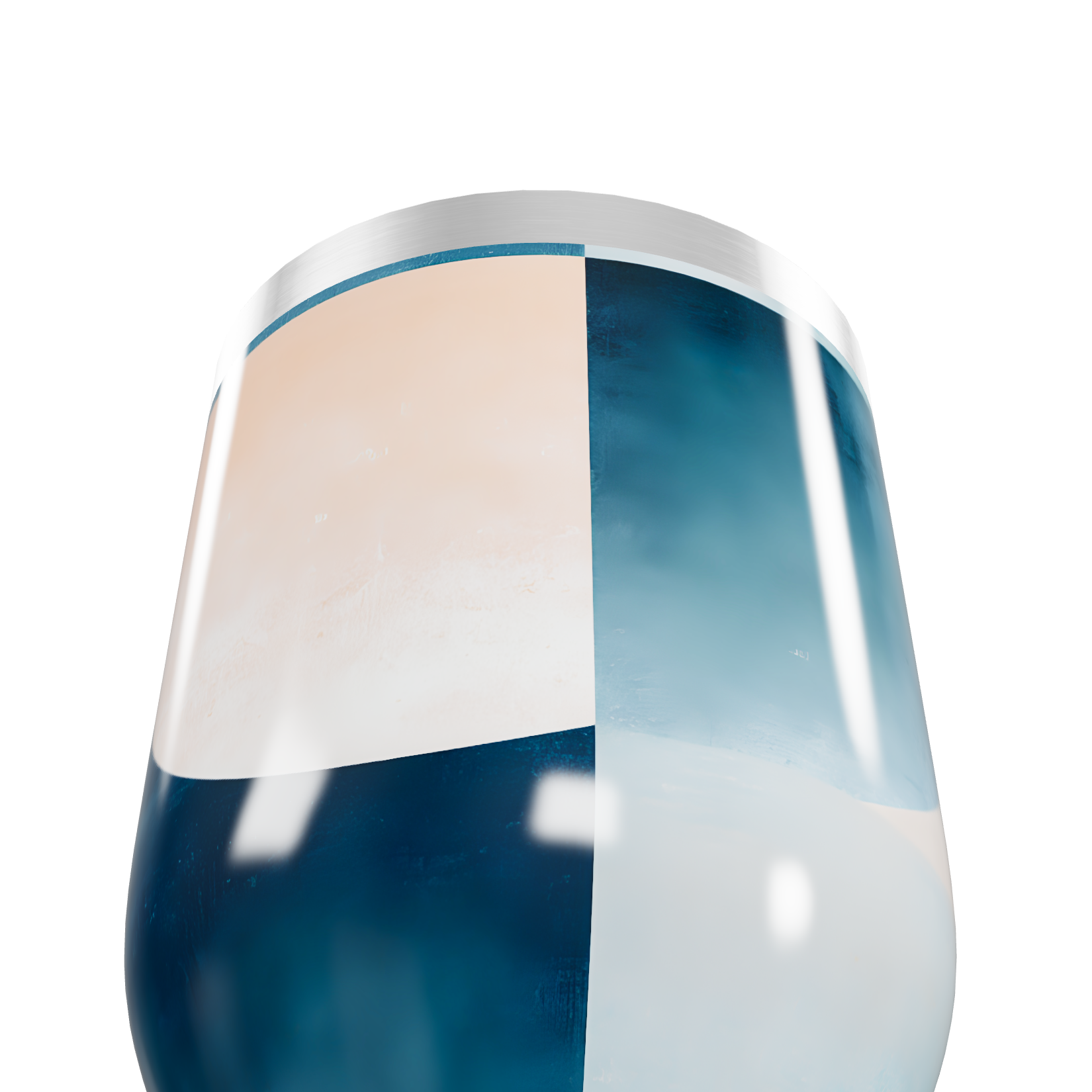 Copo Térmico Slim - Azul e Bege Geométrico