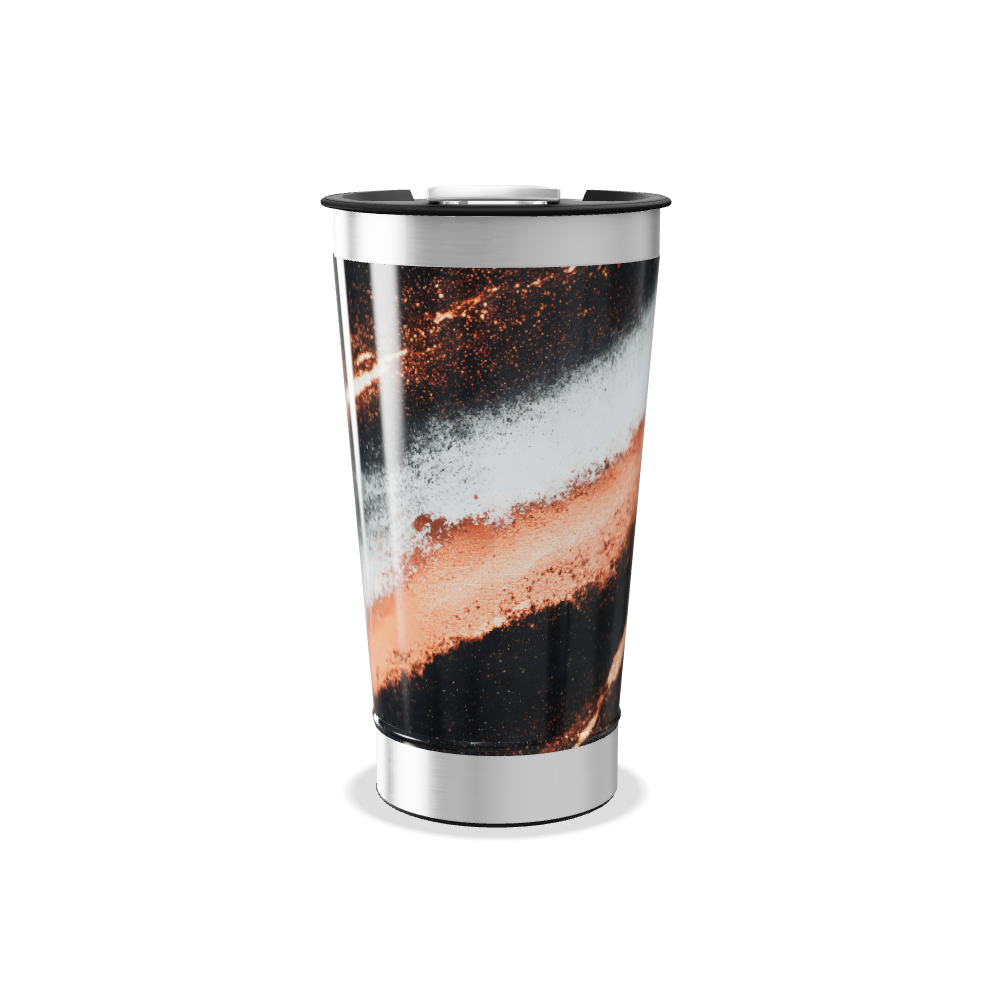 Copo Térmico - Preto e Laranja Aço Inox