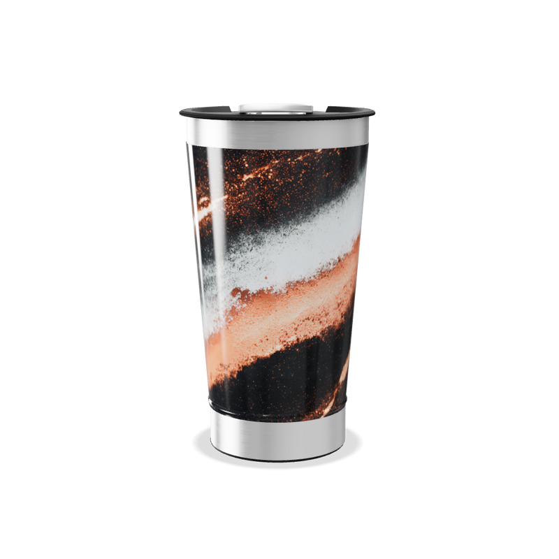 Copo Térmico - Preto e Laranja Aço Inox