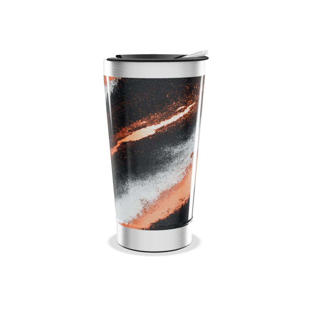 Copo Térmico - Preto e Laranja Aço Inox