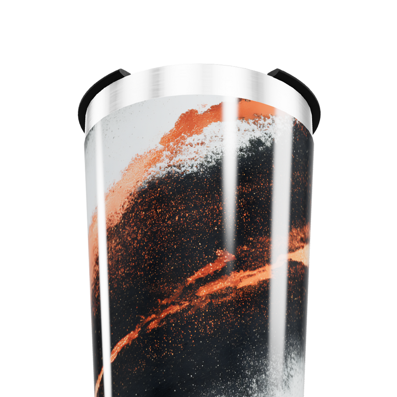 Copo Térmico - Preto e Laranja Aço Inox