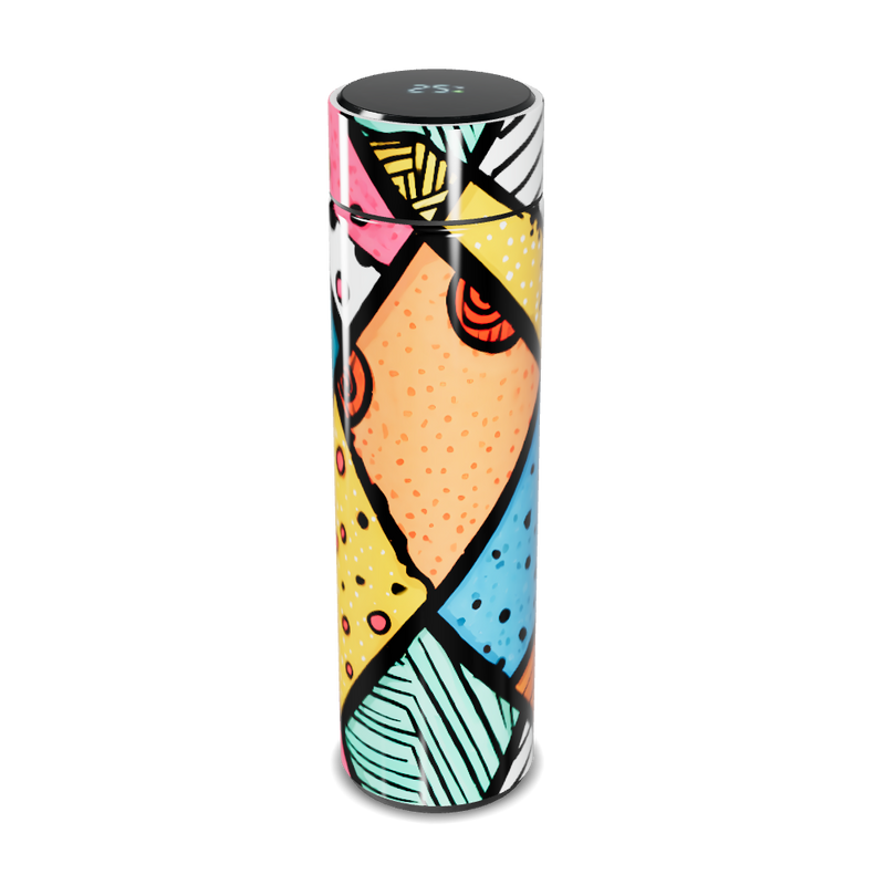 Garrafa Térmica Touch - Colorida com Estampa Abstrata