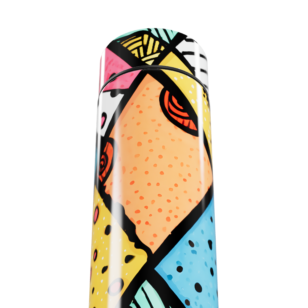 Garrafa Térmica Touch - Colorida com Estampa Abstrata