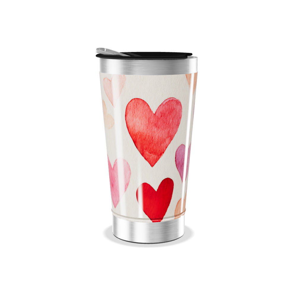 Copo Térmico - Estampa Corações Coloridos