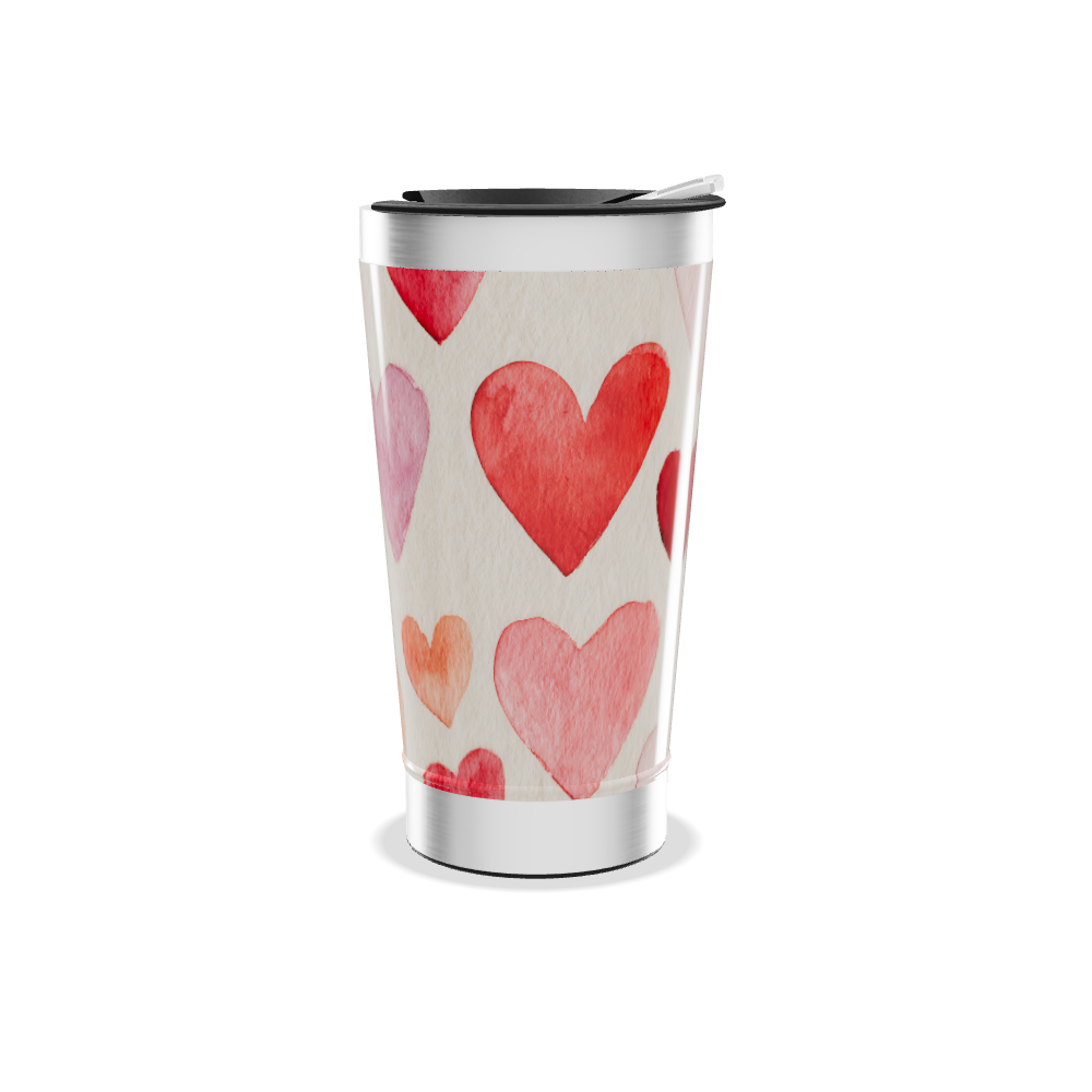 Copo Térmico - Estampa Corações Coloridos