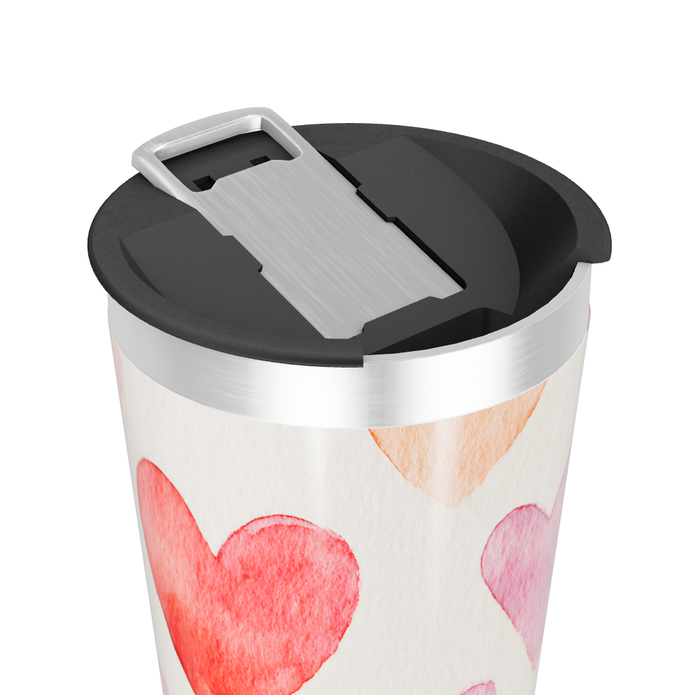 Copo Térmico - Estampa Corações Coloridos